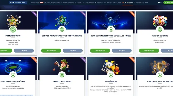 Bono de bienvenida y giros gratis de 20Bet Casino