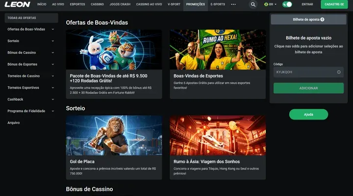 Bono de bienvenida y giros gratis de Leon Casino