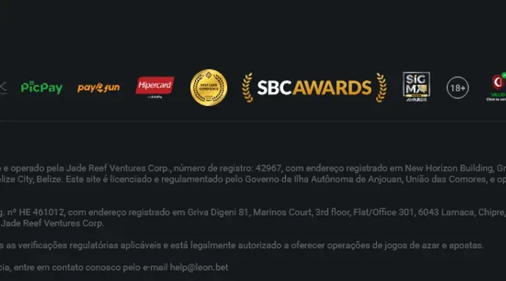Caja y métodos de pago de Leon Casino
